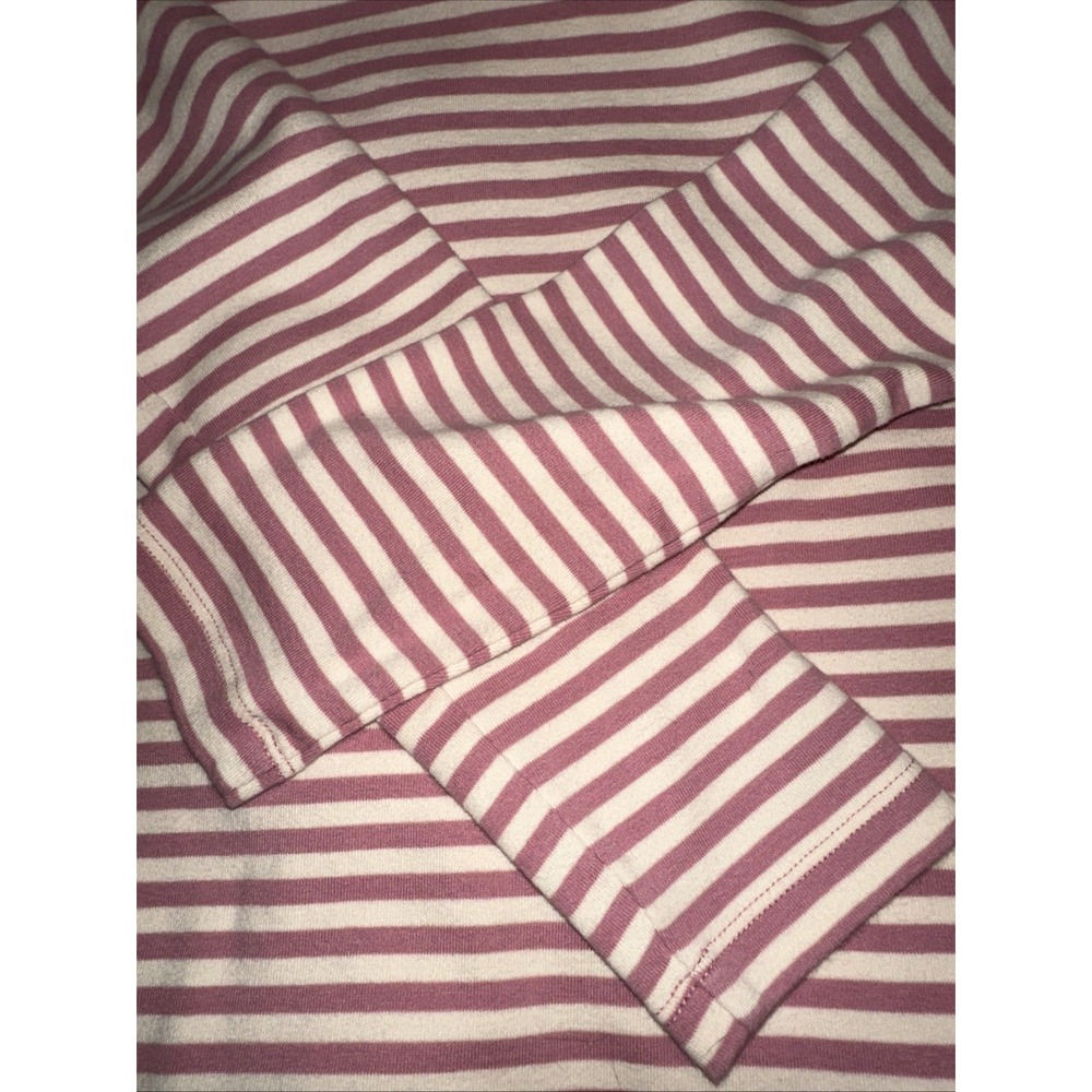 J.CREW Women's Striped Turtleneck T-Shirt Long Sleeve, 100% Cotton, Medium Pink - Picture 8 of 10